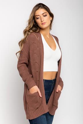 Pointelle Cardigan with Pockets