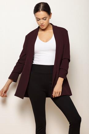 Blazer with Ruched Sleeves