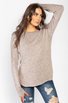 Supersoft Crewneck Long Sleeve Sweater with Thumbholes