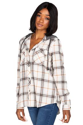 Zoey Plaid Flannel Shirt with Hood