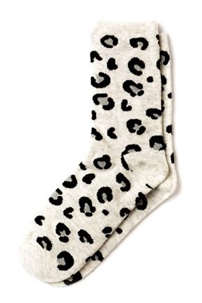 Light Heather Grey Leopard Print Socks