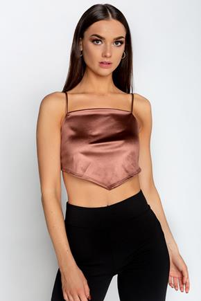 Satin Scarf Top with Tie-Back