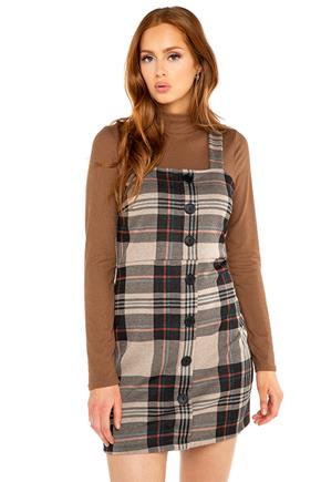Plaid Jumper with Buttons