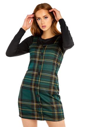 Plaid Jumper with Buttons