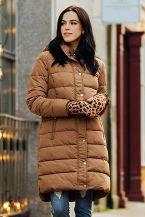 Quilted Hooded Puffer with Grosgrain Trim