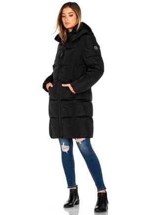 Quilted Hooded Long Puffer