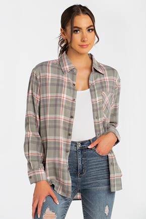 Leah Flannel Plaid Shirt with Pocket