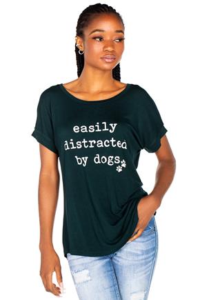 "Easily Distracted by Dogs" Short Sleeve Graphic Tee