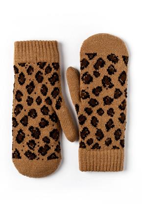 Animal Print Chenille Lined Mittens