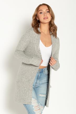 Supersoft Long Sleeve Open Cardigan with Flatlock Stitching