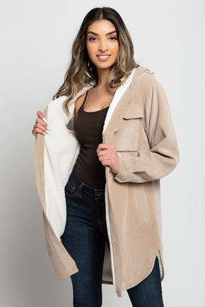 Manteau-chemise surdimensionné en velours côtelé