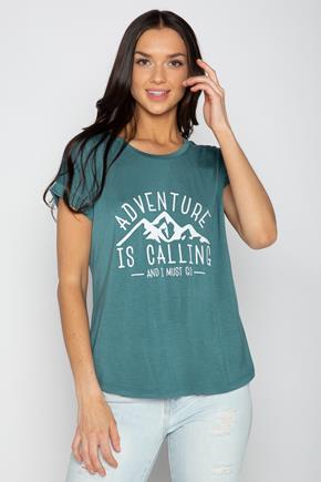 T-shirt à imprimé "Adventure is Calling"