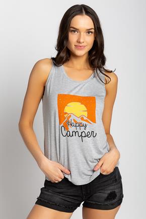 Camisole à imprimé "Happy Camper"