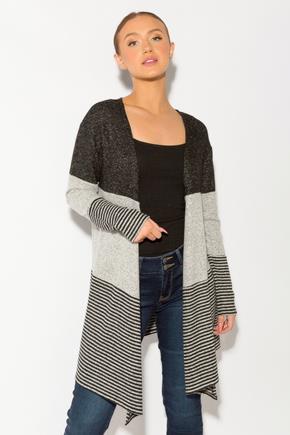 Stripe Supersoft Colour-Blocked Open Cardigan