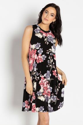 Floral Sleeveless Midi Dress with Pockets
