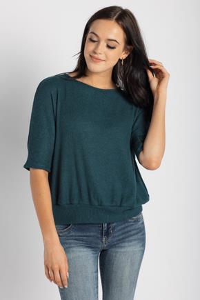 Supersoft Rib Dolman Sleeve Sweater with Band