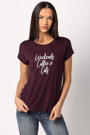 "Weekends Coffee & Cats" Short Sleeve Graphic Tee