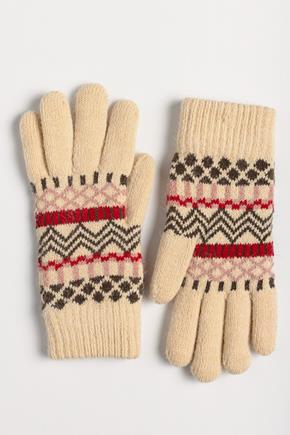 Fairisle Chenille-Lined Gloves