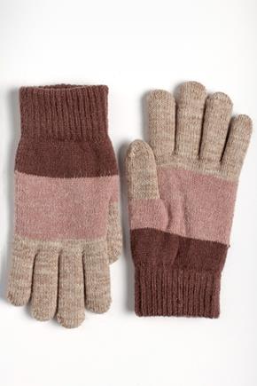 Wide Stripe Chenille Lined Gloves