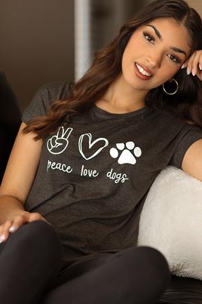 T-shirt manches courtes "Peace, Love, Dogs"