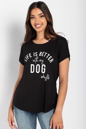 "Life is Better With My Dog" Short Sleeve Graphic Tee