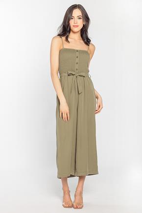 Culotte Jumpsuit with Smocked Bust