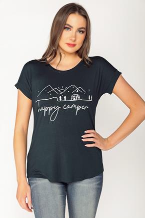 T-shirt manches courtes à imprimé "Happy Camper"