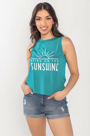 "Bring on the Sunshine" Cropped Graphic Tank
